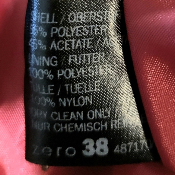 Zero A Line Pleat Floral Skirt Womens 6 Red Knee Length Layered EUR 38 Bow Waist - Picture 9 of 10